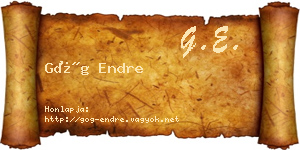 Góg Endre névjegykártya